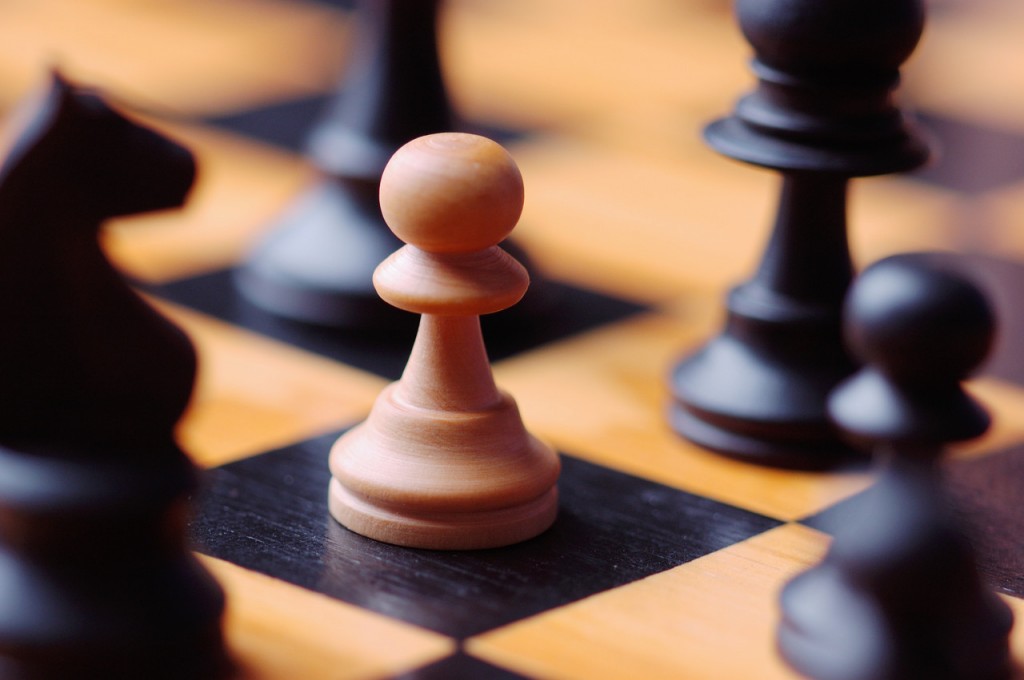 Chess pieces on chessboard